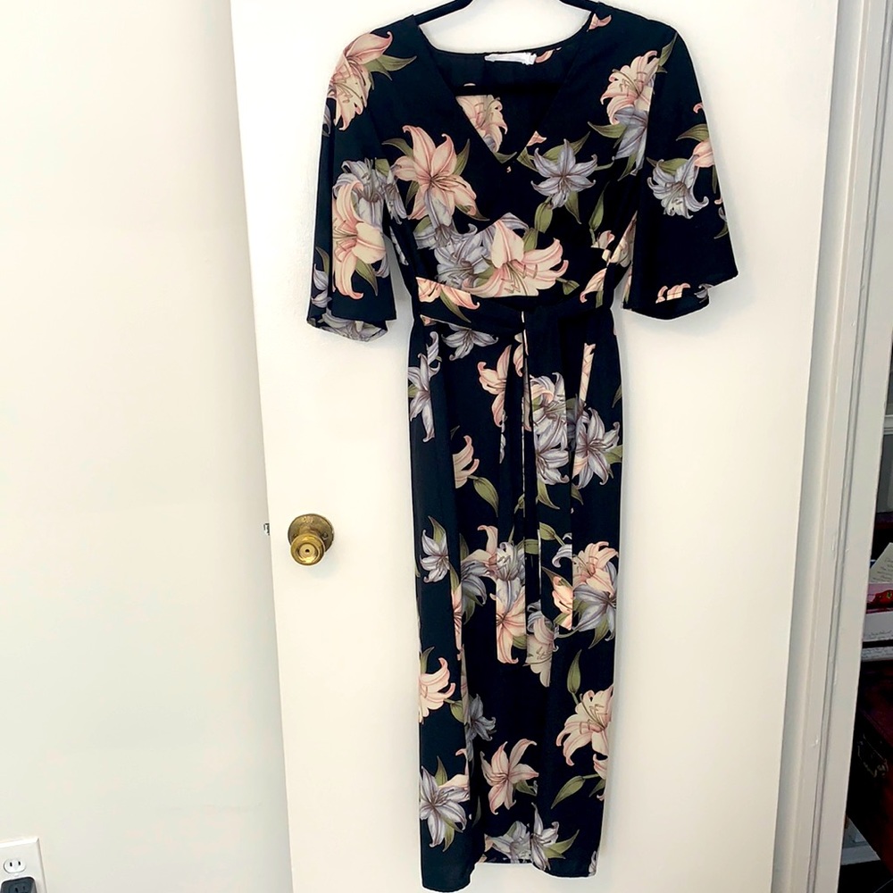 Bell Sleeve, Tea Length Dress